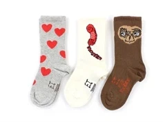 Mini Rodini strømper E.T. grey melange (3-pak)